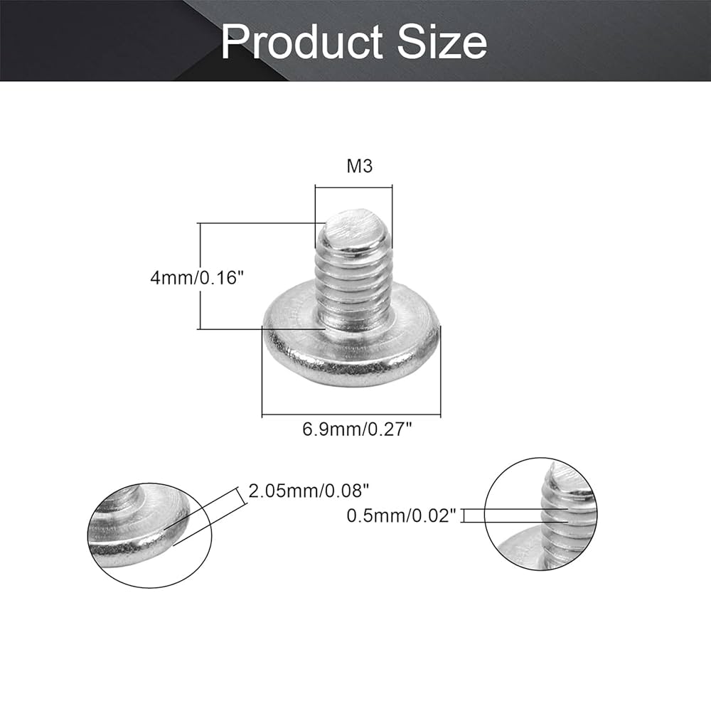 Amazon | MroMax 十字穴付きボルト 機械ねじ 十字丸頭小ねじ